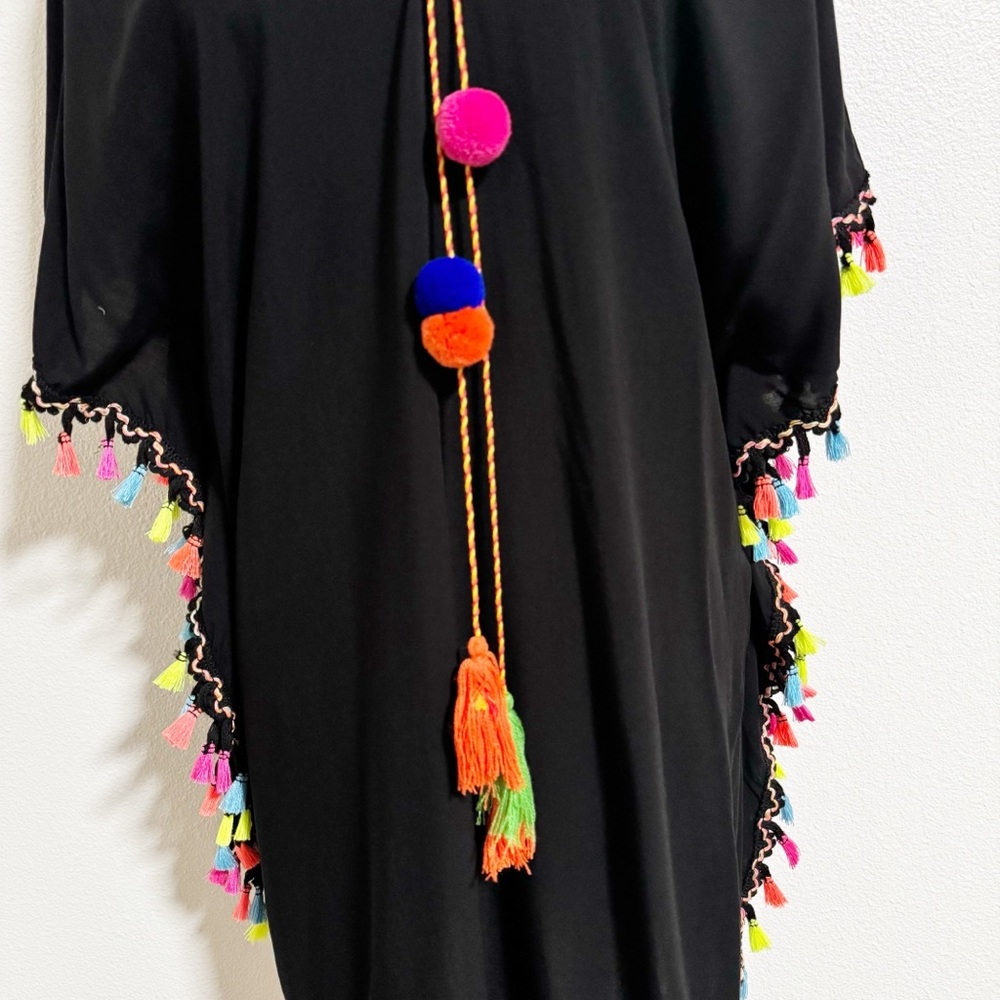 NEW La Moda True Colours Tassel Trim Caftan Tunic Swim Cover - Picture 4 of 10